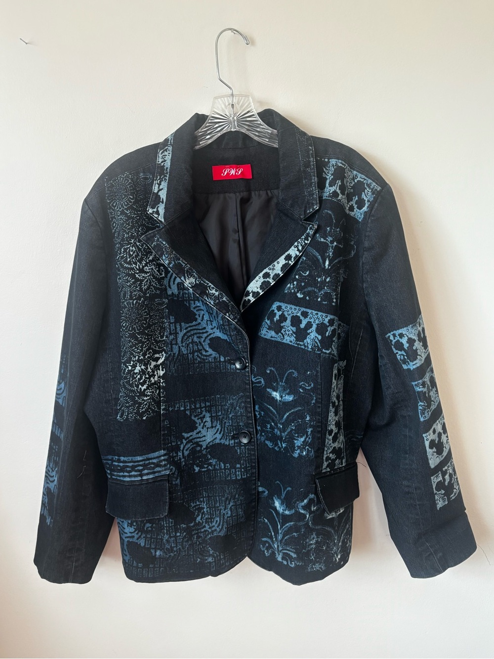 Blue Patterned Blazer Jacket -   artist design